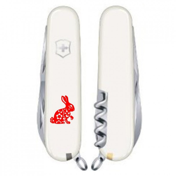 Нож Victorinox Spartan Zodiac White "Бенгальський Кролик" Red (1.3603.7_Z2061u)