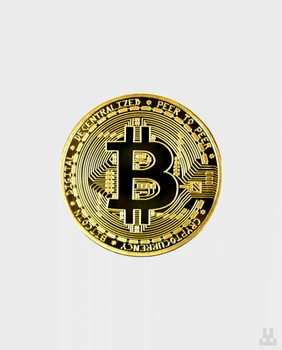 Сувенирная монета Bitcoin - Золото