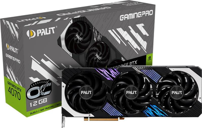 Видеокарта GF RTX 4070 12GB GDDR6X GamingPro OC Palit (NED4070H19K9-1043A)