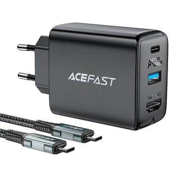 Многофункциональное зарядное устройство-концентратор GaN 65W с PD, USB-C, HDMI, черный