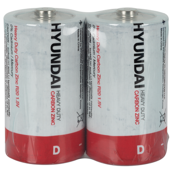 Батарейка Hyundai R20 D Shrink 2 Heavy Duty (6793739)