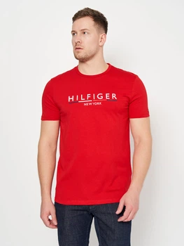 Футболка хлопковая длинная мужская Tommy Hilfiger 10636.71 S Красная