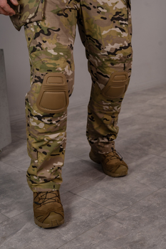 Тактичні брюки ріп-стоп з кишенями для наколінників SM Group размер 3XL Мультикам