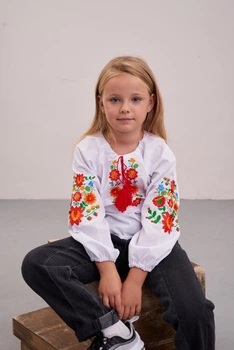 Вишиванка MEREZHKA для дівчинки Квіткова 104 ріст