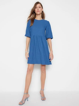 Платье короткое летнее женское Trendyol TWOSS23EL00710 S Indigo (8683048397404)