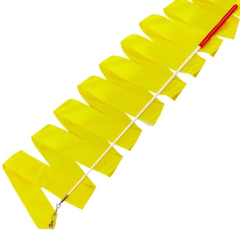 Лента для художественной гимнастики с палочкой Zelart Action 3248 длина 6,3м Yellow