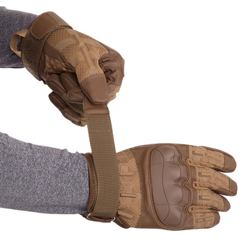 Перчатки тактические с закрытыми пальцами Zelart Military Rangers Heroe 9879 размер XL Khaki