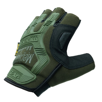 Тактичні рукавиці безпалі M-Pact Glove з липучкою на зап'ясті Olive L