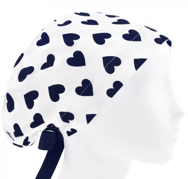 Медицинская шапочка женская HeadwearUniverse универсальная принт Сердечки синие