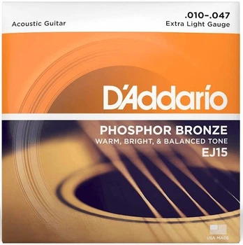Струны для акустической гитары D'Addario Phosphor Bronze Extra Light (10-47)