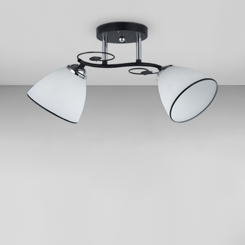 Люстра стельова Light House SC-18666/2 CR+BK 450*180*240 чорна + хром, білий плафон