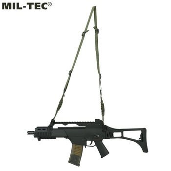 Ремінь тактичний для зброї 2-точковий Bungee Mil-Tec® — Olive