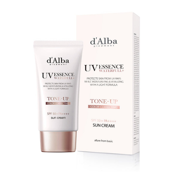 Эссенция D'ALBA Waterfull UV Essence Tone-Up Sun Cream гипоаллергенная солнцезащитная c тонирующим эффектом, 50 мл