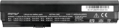 Акумулятор Mitsu для ноутбуків HP 10.8 V 4400 mAh (BC/HP-2560P)