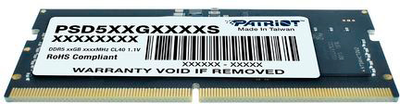 Оперативна пам'ять Patriot SODIMM DDR5-4800 32768MB PC5-38400 (PSD532G48002S)
