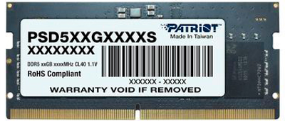 Оперативна пам'ять Patriot SODIMM DDR5-5600 16384MB PC5-44800 (PSD516G560081S)