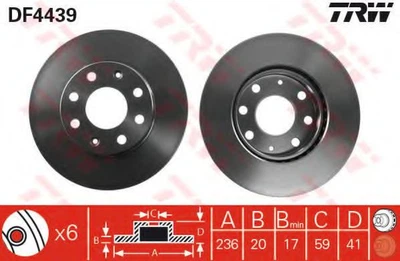 Диск тормозной CHEVROLET AVEO передн., вент. (выр-во TRW) TRW (DF4439)