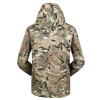 Куртка тактическая Флисовая SoftShell ClefersTac A33 с капюшоном и с липучками - Multicam Размер: XXL (5002485XXL)