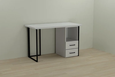 Компьютерный стол Ferrum-decor Отто 76x120x60 черный ДСП Белое 32мм