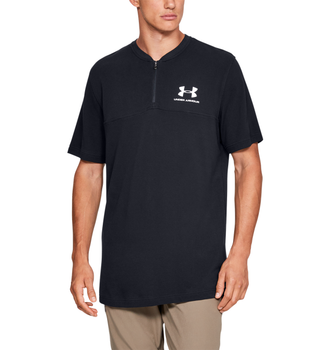 Футболка-поло Under Armour Sportstyle Track 1/2 Zip Black (1329287-001-XXL)
