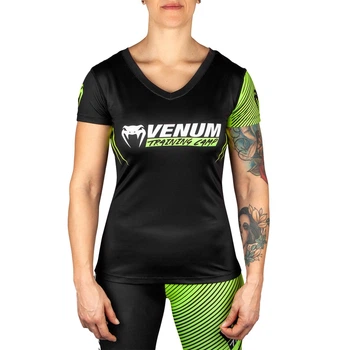 Женская Футболка Venum Training Camp 2.0 T-Shirt Black Neo Yellow (VENUM-03588-116-S)