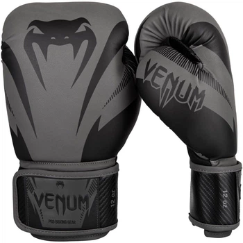 Боксерские перчатки Venum Impact Boxing Gloves Black/Grey (VENUM-03284-114-8 oz)
