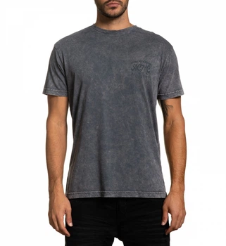 Футболка Affliction Custom Garage SS Tee Charcoal Lava Wash (A22957-S)