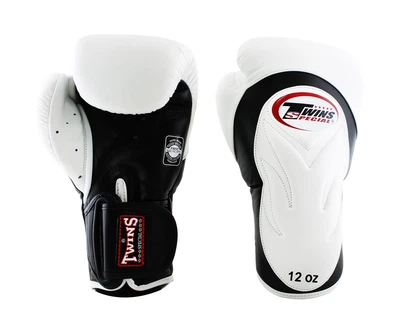 Боксерские перчатки Twins Velcro Extra Design BGVL6 Black White (BGVL6-Blk-Wh-14oz)
