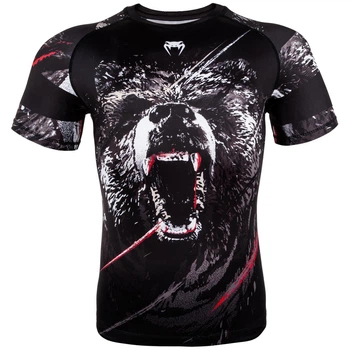Рашгард Venum Grizzli Rashguard Short Sleeves Black (VENUM-03434-108-M-M)
