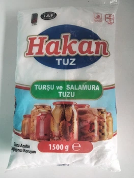 Соль поваренная фасованная Hakan 1,5 кг, помол 1 (нейодированная)