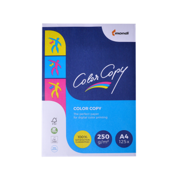 Бумага офисная картон А4, 250 г/м², 125 л, A+, Color Copy Mondi Бумага плотная А4 для принтера