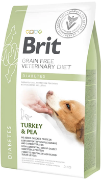 Сухой корм для собак, при сахарном диабете с индейкой и горошком Brit GF Veterinary Diet Dog Diabetes 2 кг