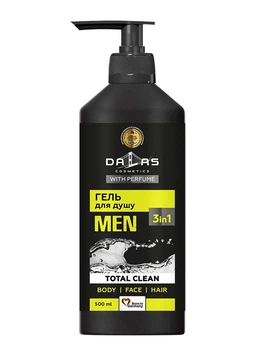 Гель-шампунь для душа 3в1 Dalas Total Clean 500 г (4260637722652)
