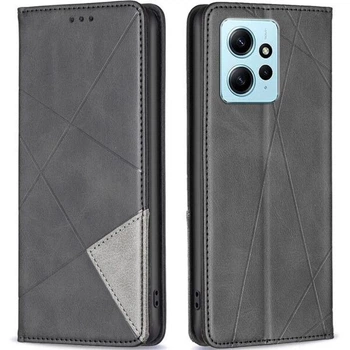 Чехол-книжка с кармашками UniCase Geometric Pattern для Xiaomi Redmi Note 12 - Black