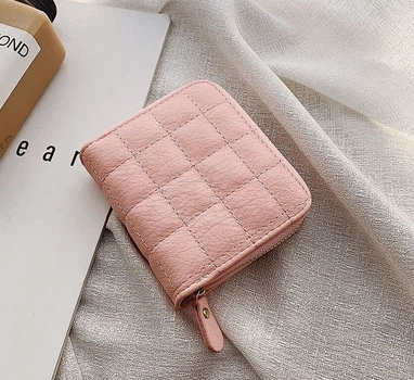 Маленький женский кошелек Kirs стеганый портмоне эко кожа пудровый (1210П)