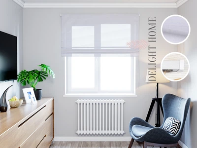 Римская штора система Light I&H Тюль Эйр белоснежный 40*170 см