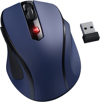 Беспроводная мышь Wireless optical Mouse, 2.4GHz, 800-2400 CPI, синяя, D-09