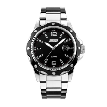 Мужские часы Skmei Robby Steel 0992 S Серебристые с черным циферблатом