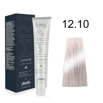 Краска для волос 12.10 ультра-светлый блондин пепельный натуральный Royal Jelly Color Mirella 100 мл