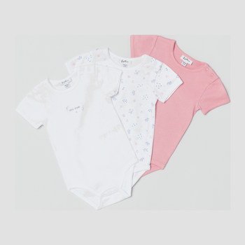 Zestaw body-t-shirtów 3 szt. OVS 1606612 74-80 cm Pink Nectar (8052147119185)