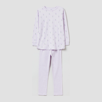 Піжама дитяча (футболка з довгими рукавами + штани) OVS 1630044 122 см Violet Melange (8052147518421)