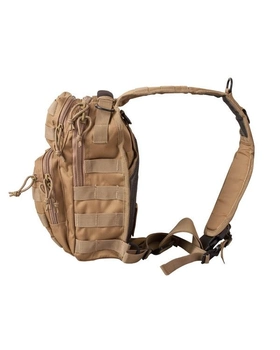 Рюкзак тактичний однолямковий Kombat UK Mini Molle Recon Shoulder Bag 10л Койот (1000-kb-mmrsb-coy)