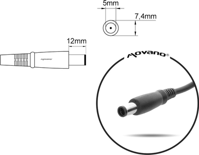 Zasilacz do laptopa Mitsu Dell 19,5V 4,62A (7,4x5,0) (5ZM019)