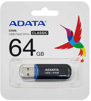 ADATA C906 64 GB USB 2.0 Czarny (AC906-64G-RBK)