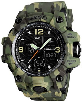 Мужские часы Skmei 1155BCMGN green camo
