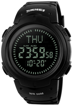 Мужские часы Skmei 1231BK All Black Smart Watch + Compass