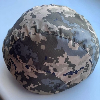 Кавер на каску M-KET Пиксель ВСУ военный универсальный чехол на шлем PASGT для сухопутных войск с затяжкой и фиксатором