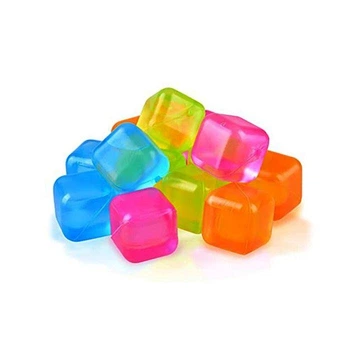 Лід багаторазовий Ice Cubes кубічний пластиковий різнокольоровий набір 12 шт.