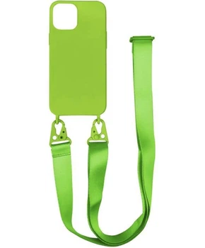 Силіконовий чохол на шнурку Crossbody для iPhone 13 (09) Party green Зелений
