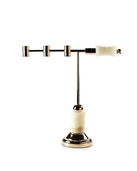 Подсвечник REMY-DECOR на ножке с каменной основой белого цвета на три свечи золотой 38см 1шт